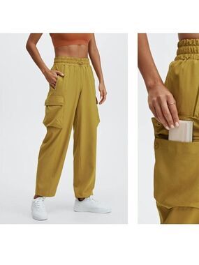 Fabletics Eleanor Cargo Track Pants Olive Large